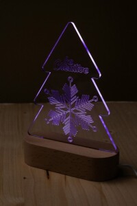 Woodify Xmas karácsonyfa alakú LED-es trófea