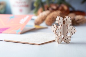CreaX karácsonyi üdvözlőlap, hópihe natúr AP718174-F
