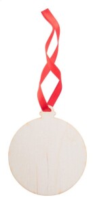 WoXmas karácsonyfa dísz, gömb natúr piros AP718777-B