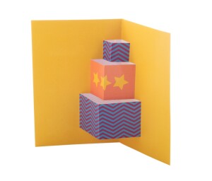 Dimensions 3D karácsonyi képeslap, ajándékdoboz fehér AP716497-B