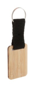Stropp bambusz kulcstartó, téglalap natúr fekete AP716562-C