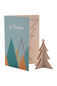 CreaX karácsonyi üdvözlőlap, karácsonyfa natúr AP718174-A
