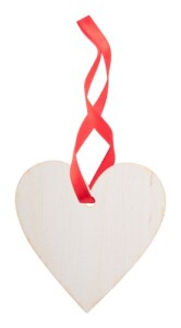 WoXmas karácsonyfa dísz, szív natúr piros AP718777-D