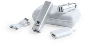 Tilmix USB töltő és power bank szett ezüst fekete AP721044-21