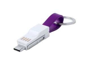 Hedul USB töltős kulcstartó lila fehér AP721046-13