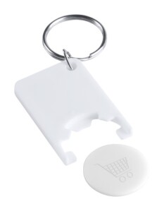Zabax kulcstartós bevásárlókocsi érme fehér AP741590-01