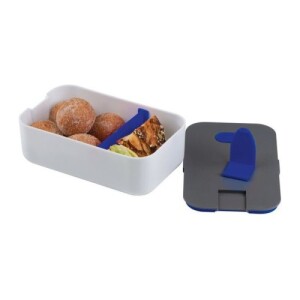Goya műanyag ételhordó doboz, telefontartóval kék 090404