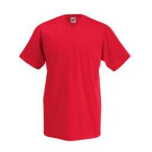Fruit VALUEWEIGHT V-NECK T red F080511
