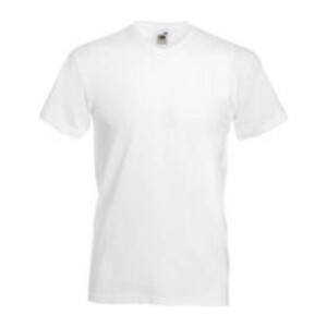 Fruit VALUEWEIGHT V-NECK T white F080117