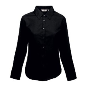 Fruit LADY FIT LONG SLEEVE OXFORD SHIRT black F150313