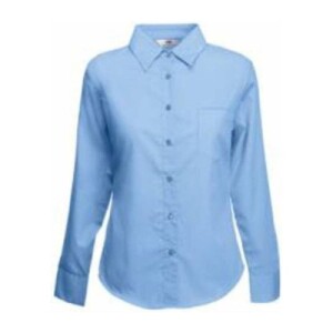 Fruit LADY FIT LONG SLEEVE POPLIN SHIRT mid blue F173913