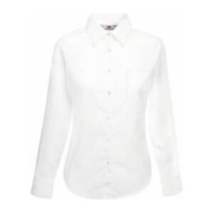 Fruit LADY FIT LONG SLEEVE POPLIN SHIRT white F170111