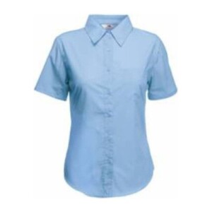 Fruit LADY FIT SHORT SLEEVE POPLIN SHIRT mid blue F183913