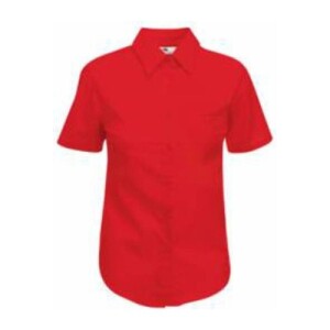 Fruit LADY FIT SHORT SLEEVE POPLIN SHIRT red F180513