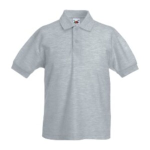Fruit KIDS 65/35 POLO heather grey F381516