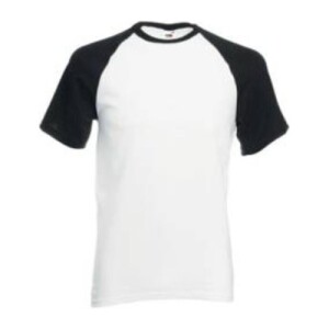 Fruit VALUEWEIGHT SHORT SLEEVE BASEBALL T white black F760311