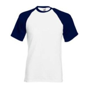 Fruit VALUEWEIGHT SHORT SLEEVE BASEBALL T white deep navy F763910