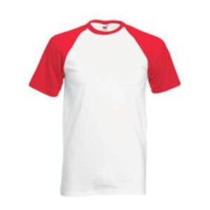 Fruit VALUEWEIGHT SHORT SLEEVE BASEBALL T white red F760511