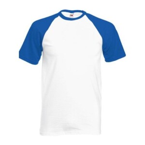 Fruit VALUEWEIGHT SHORT SLEEVE BASEBALL T white royal F760711