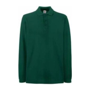 Fruit PREMIUM LONG SLEEVE POLO forest green FU240611
